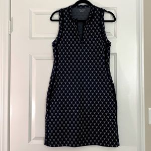 TORY SPORT Net-T Sleeveless Track A-Line Navy Blue Dress